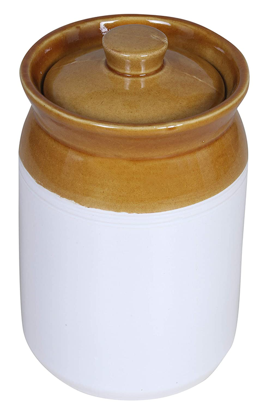 RAJ ROYAL Ceramic Jar - 850 Ml, 1 Piece, Cream
